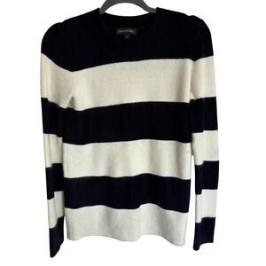 Banana Republic Women Size Sm Sweater Blue Cream Stripe Nautical Sailing Preppy